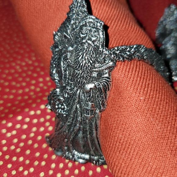 Christmas Other - Vintage Pewter Santa Claus Napkin Rings